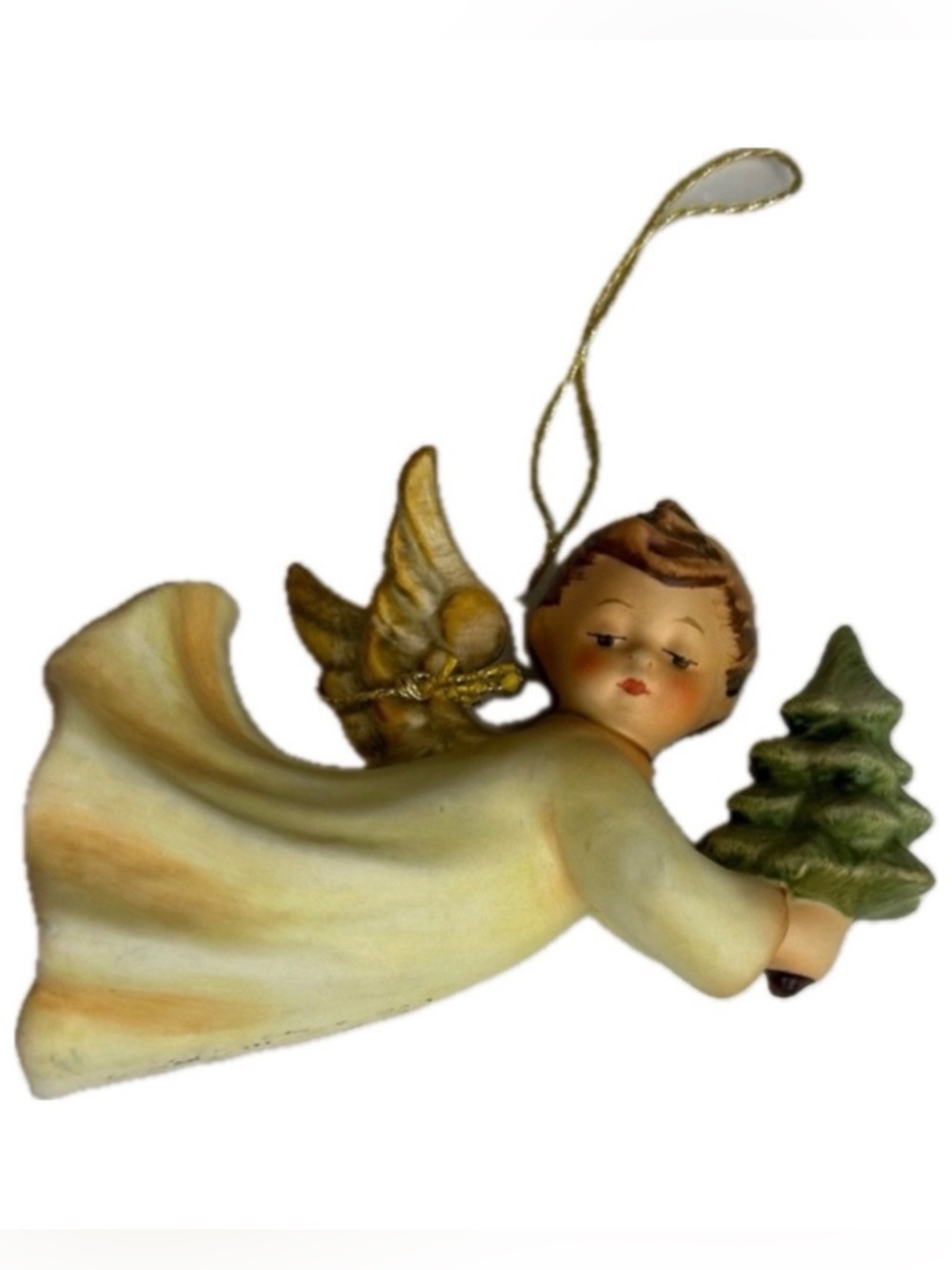 Vtg. Goebel First Edition 1988 Angel Holding Christmas Tree Ornament W. Germany